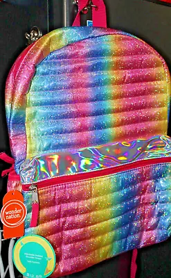 NWT Wonder Nation ~ Rainbow Shimmer Quilted ~ 16  Backpack Amazing Colors! • $9.99