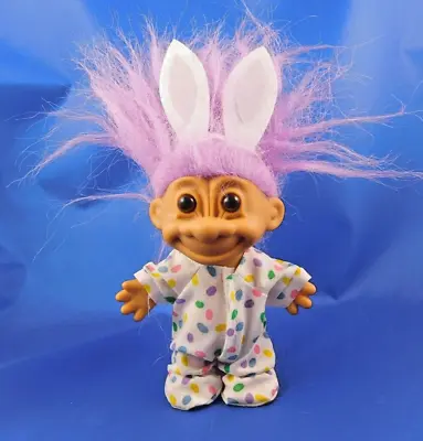 Vtg. Troll Doll Easter Bunny Russ Rabbit Ears Polka Dot Outfit 4.5  Doll C183 • $7.99