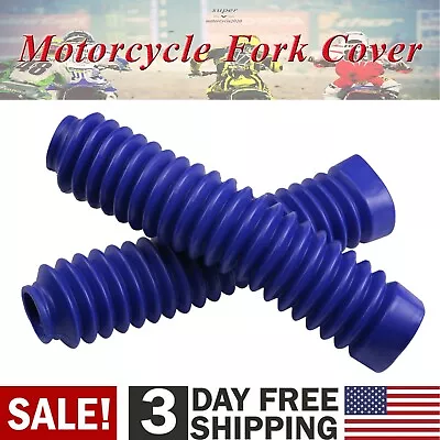 1 Pair Of Universal Blue Rubber Motorcycle Fork Cover Gator Fork Boot Protector • $15.88