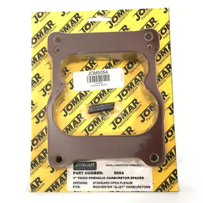 Jomar Carburetor Spacer 5054; Spread Bore Quadrajet 1.000  Open Brown Phenolic • $77.32