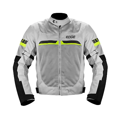 Racing Textile AirFlow Men Motorcycle Biker Breathable Armored Jacket-Light Gary • $64.99