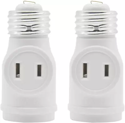 2 Outlet Light Socket Adapter E26 Bulb Socket To Outlet SplitterConverts • $8.91