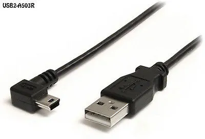 3 Ft. USB 2.0 A Male To Mini-B (5-Pin) Male Right Angle Cable • $11.99