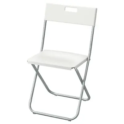 Ikea Gunde Folding Chair Galvanized Steel Polypropylene Plastic Seat In/ourdoor • £19.99
