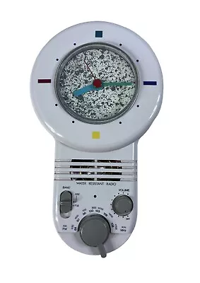 Vintage Clock Radio Water Resistant Memphis Style Analog AM/FM 90's Modernist  • $25