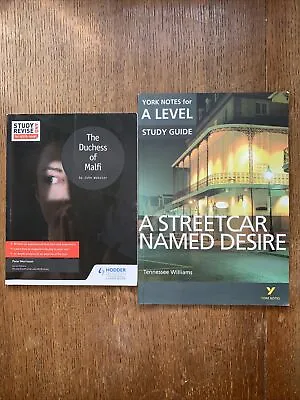 English Literature A Level Study Guides Malfi And Streetcar • £7