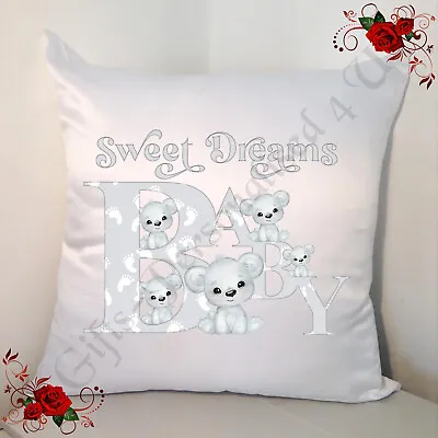 Designed 18  Cushion - Sweet Dreams - Baby / Newborn - Bears - Design 4 • £15.99
