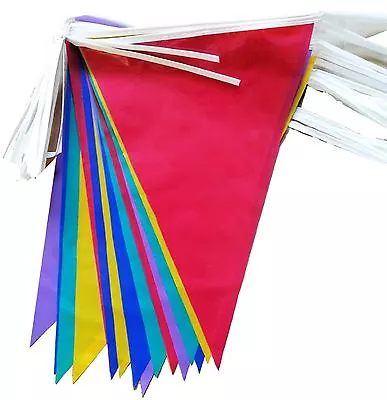 30M Triangle Multicolour Bunting 60 Flags Banner Outdoor Garden Party Decoration • £5.65