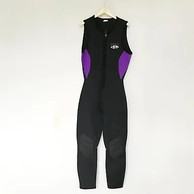 Warmers Black Purple Neoprene Farmer John Sleeveless Wetsuit Surf Ski 7/8 • $29.99