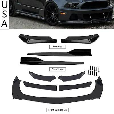 Glossy Black Front Bumper Lip Splitter Lower Spoiler Body Kit For Ford Mustang • $55.99