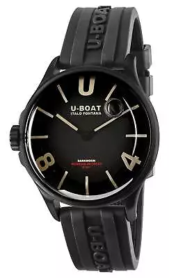 U-Boat Darkmoon Black PVD Black Dial Black Rubber Strap Quartz Mens Watch 9019 • $749