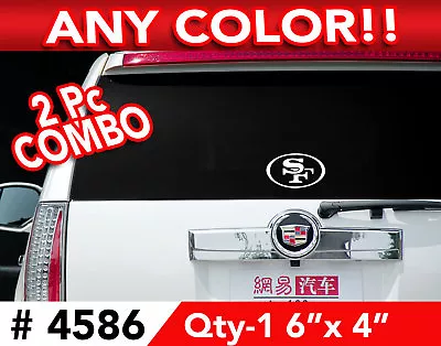 SAN FRANCISCO 49ERS SF 2 PC COMBO DECAL STICKER 6 X 4  • $16.99