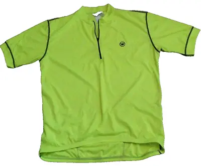 Canari Cycling Bike Bicycle Jersey Shirt Mens 2XL Green Solid 1/4 Zipper • $13.99