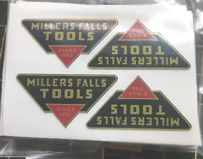 Millers Falls Tools Since 1868 U.S.A. Decals Reproduction 1 1/2” Wide Set 4 Now • $12.90