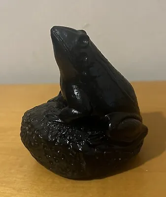 Frog Vintage Figurine Crafted From Pennsylvania Coal 4  Inches High • $12