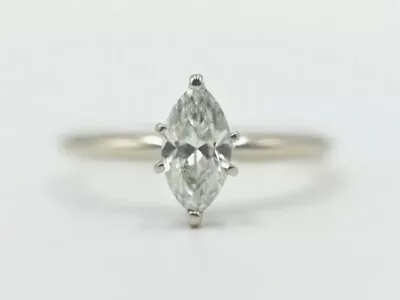 Ladies 14K White Gold Marquise 1 CT Diamond Engagement Wedding Ring Size 8.75 • $1499.12