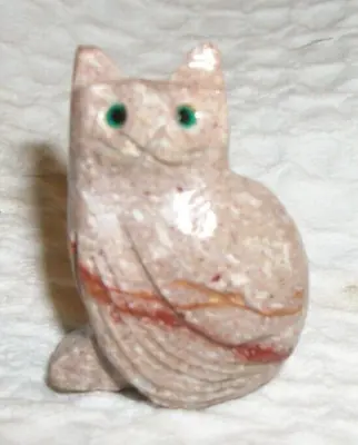 MINI MINIATURE SMALL STONE ROCK  Cat Kitten Kitty   FIGURINE Persian Animals • $5.99