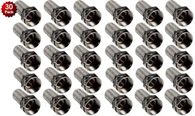 30 X F Type RG6 Twist On Coax Coaxial Cable RF Connector Plug Adapter Antenna TV • $10.95