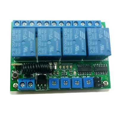 1Pcs 12V 4 Channel Wireless Controller Relay Module Multi Function Time Relay • $18.99