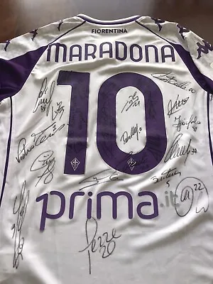 Fiorentina 23/24 Signed Team On Maradona Jersey • $2000