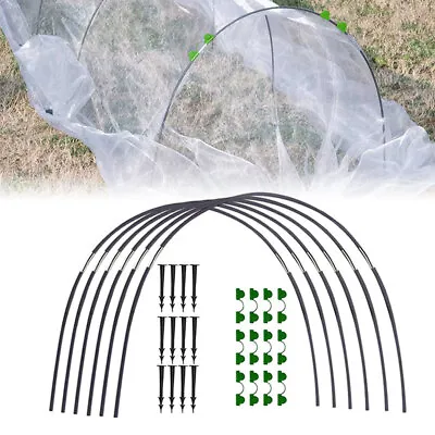 Greenhouse Hoops Plant Grow Tunnel Garden Support Frame&Plant Protective Net New • £12.99