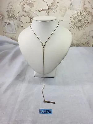 H&M Gold Long Y Drop  Necklace Costume Jewellery JUL378 • £4.49