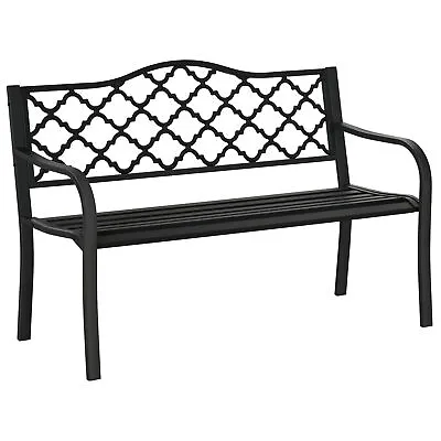 Outsunny 2-Seater Garden Bench Cast Iron Patio Antique Loveseat W/ Armrest • £67.99