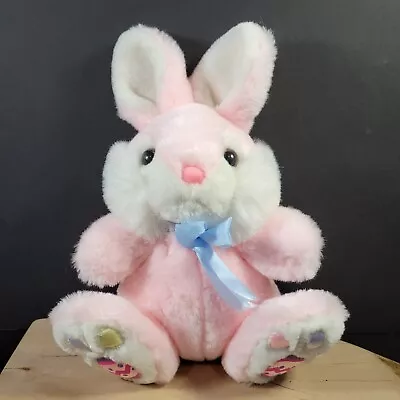 Easter Unlimited Vintage Bunny Rabbit Pink 12  Eggs On Big Satin Paws Blue  • $7.23