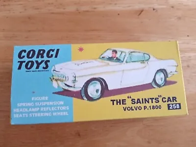 Corgi - 258 - VOLVO P1800 - The Saints Car - Replica / Repro Box • £3.95