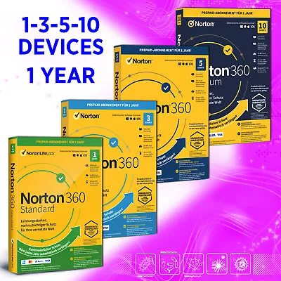 £16.05 • Buy Norton 360 Standard Deluxe Premium 1 3 5 10 Devices 1 Year / 2023 Activation Key
