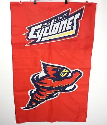 Vintage IOWA STATE CYCLONES NCAA 27.5 X43.5  VERTICAL BANNER HOUSE FLAG Stitched • $24.50