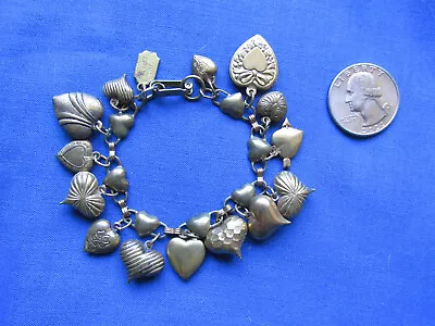 Vintage Pididdly Links Victorian Style Hearts Bracelet Unusual & Exc! • $45