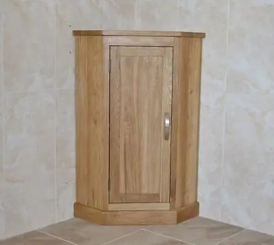 Solid Oak Corner Bathroom Furniture Vanity Cabinet Cupboard With Storage 501 • £279