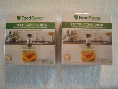 $29.77 • Buy RARE 2  Genuine FoodSaver Fresh 5 Cup Vacuum Containers  FSV45565 FAC5GB