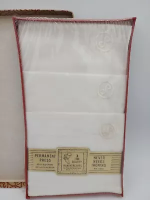 Vtg Men's Sealpackerchief 3 Monogram “S” Permanent Press Handkerchiefs NIB  • $14.99