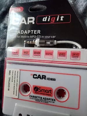 Car Digit Cassette Adapter For Mobile Mp3 CD In Your Car • £3.50