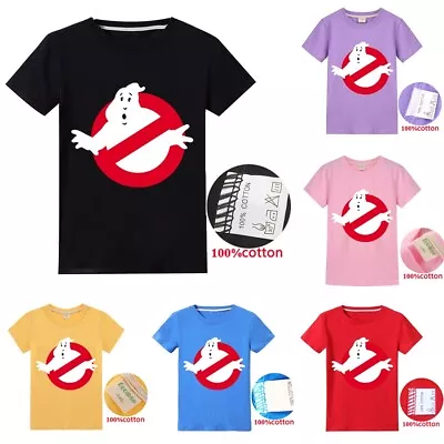 Ghostbusters Kids 100% Cotton T-Shirt Short Sleeve Pullover Top Tee Xmas Gifts • $17.99