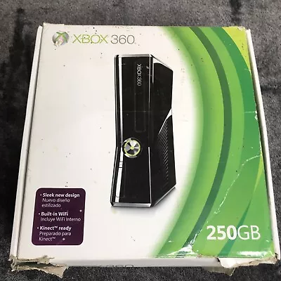 Microsoft Xbox 360 Slim Console 250GB Memory Controller Cables Black In Box • $140.80