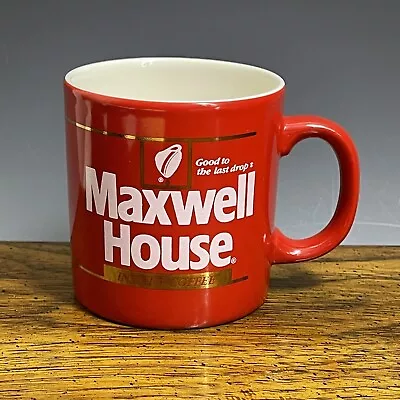 1980's Instant Maxwell House Coffee Cup Mug 8oz Red Made In England • $14.95