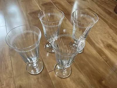 Vintage Oneida Crystal Goblets Glasses Set Of 4 Germany  • $40