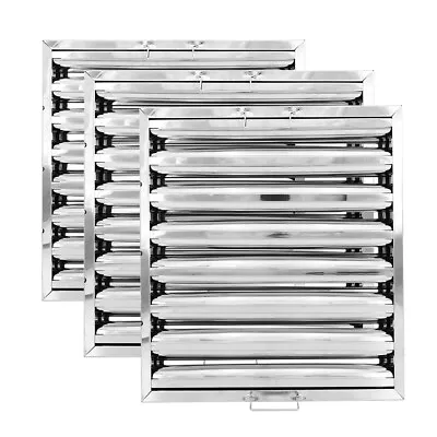 6x Canopy Grease Baffle Filter Stainless Steel Kitchen Extraction Hood 495x495mm • £145.95