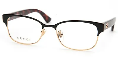 NEW GUCCI GG0751O 002 Black Havana EYEGLASSES GLASSES 49-16-145 B36mm Italy • $144.99