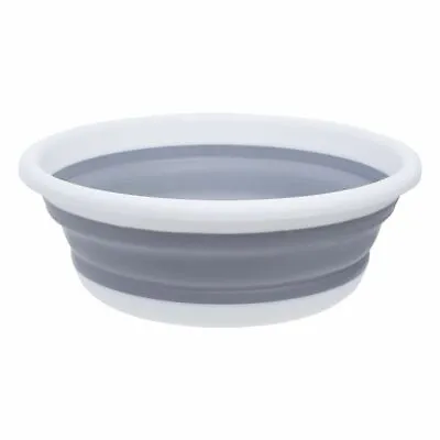 Grey And White Laundry Organizer Washing Up Bowl PP Eco-friendly Rubber Home • £12.99