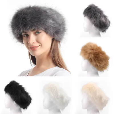 £5.51 • Buy Ladies Faux Fur Headband Hat Fleece Lined Russian Winter Ski Ear Muff Warmer UK