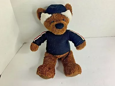 Eddie Bauer Brown Plush Stuffed Bear Animal Toy In Sweater And Hat 13 In Tall • $7.70