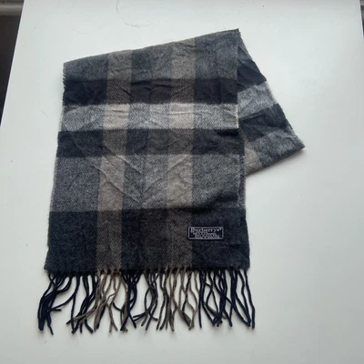 £34.99 • Buy 100% Cashmere Burberry Grey Blue Nova Check Plaid Scarf  