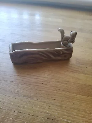 Vintage Wade Whimsies Log Planter With Squirrel Made In England • £5