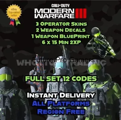 Call Of Duty Modern Warfare 3 Monster Energy Skin 🔥Full Set Of 12 Codes COD MW3 • $13.49