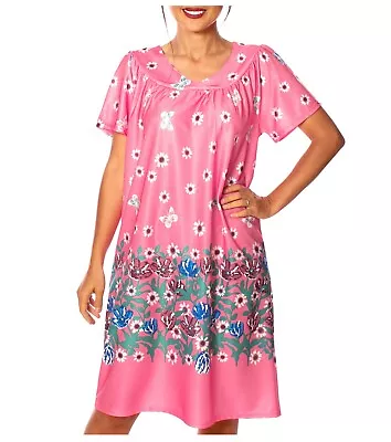 BM Women's Floral Printed Short-Sleeve House Lounger Nightgown Sleepwear #00D • $19.97