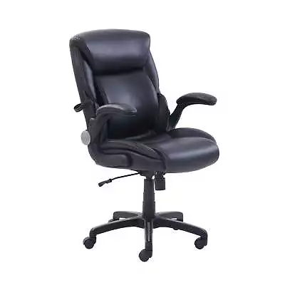 Air Lumbar Bonded Leather Manager Office Chair Black • $118.80